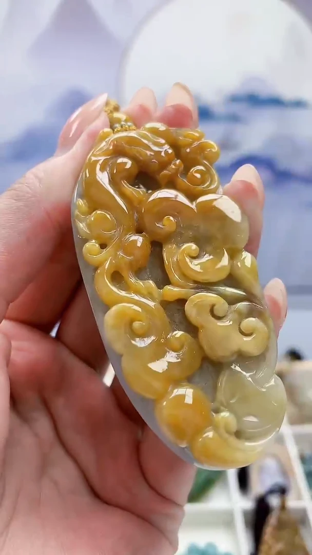 未镶嵌定制翡翠5028MM-毛货挂件51