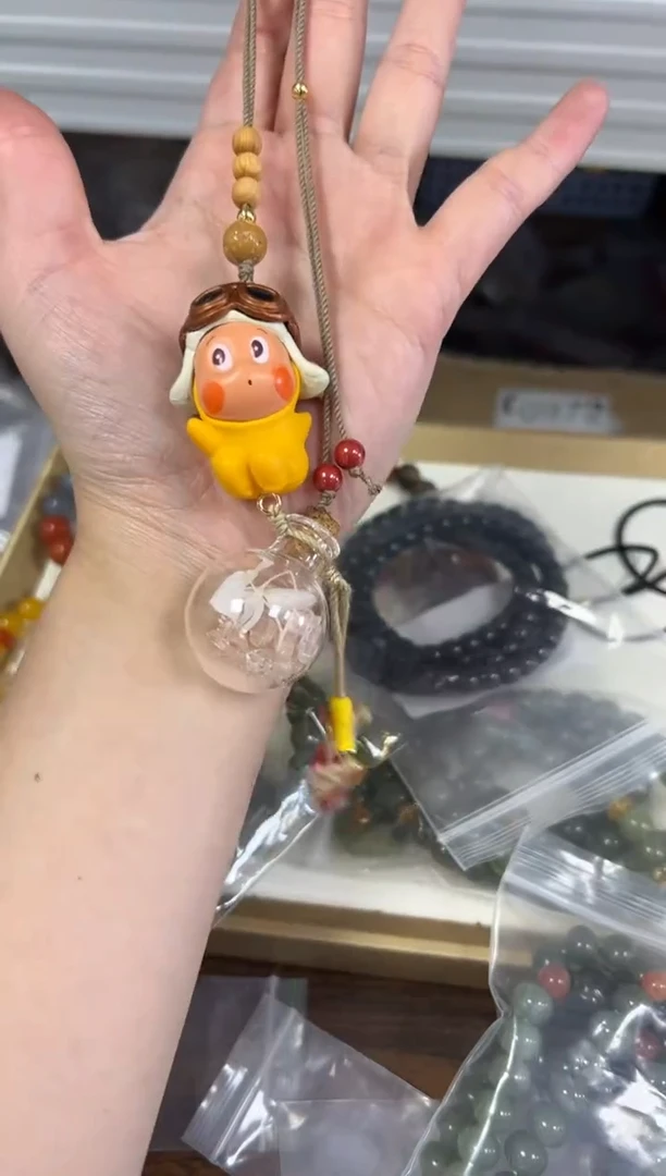 项链未镶嵌水晶原矿砂星星人水晶瓶挂件[0986]