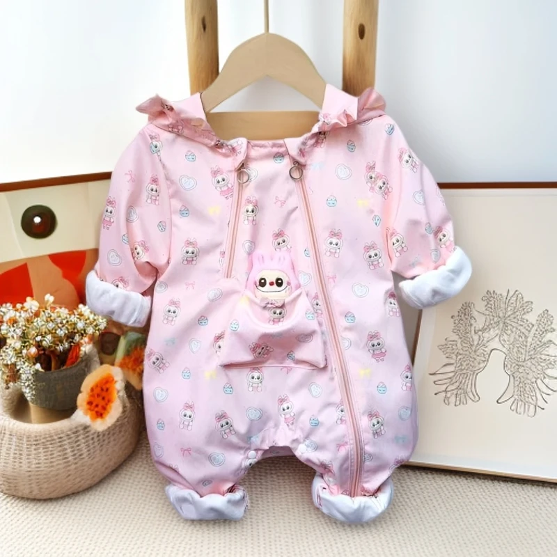 2025新款拉布布长袖双层可爱风春秋公主爬服女宝外套休闲连体衣