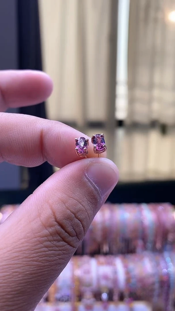 【闪购商品】碧玺耳钉银S925镶嵌16161651565