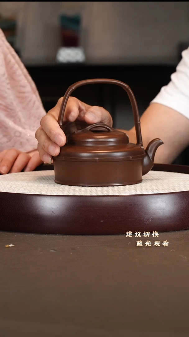 茶壶紫砂邵沛华 竹节提梁 老紫泥 500cc