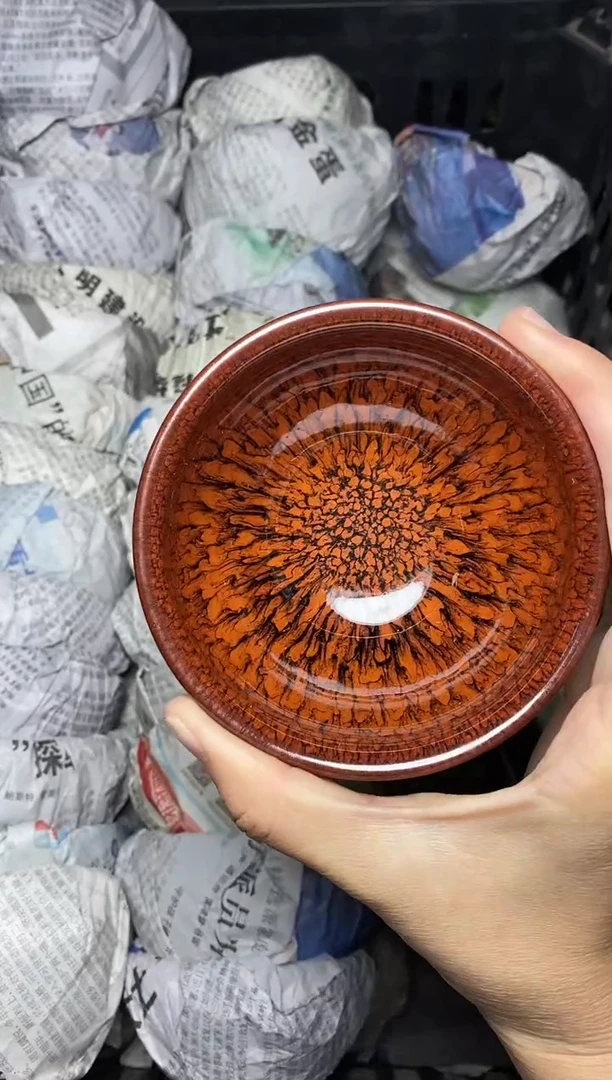 【闪购商品】茶盏红百花 盏三疯建盏茶器