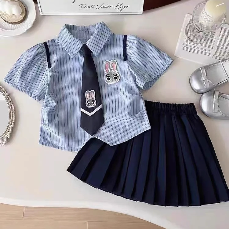 兔子警官儿童衣服夏装朱迪裙子女童连衣裙春秋学院风jk夏季套装