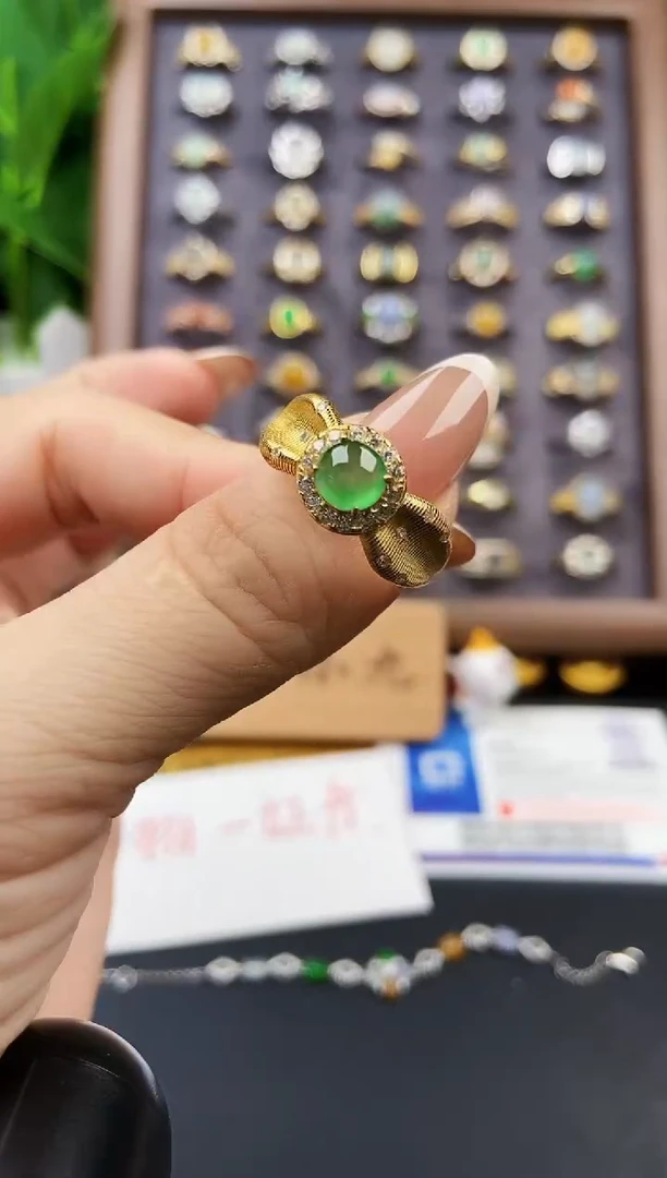 银S925镶嵌戒指翡翠12