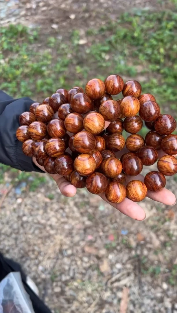 黄花梨/降香黄檀A002黄金底1.8圆珠手串66多样性发一