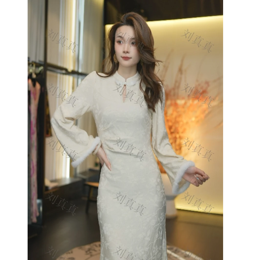 【刘真真京城格格】Z259 菲菲中式格格风中国风显贵针织连衣裙QC