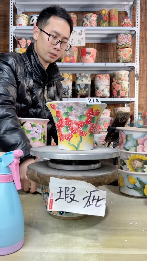 【闪购商品】摆件274陶花岛多肉陶瓷花盆罐——微瑕