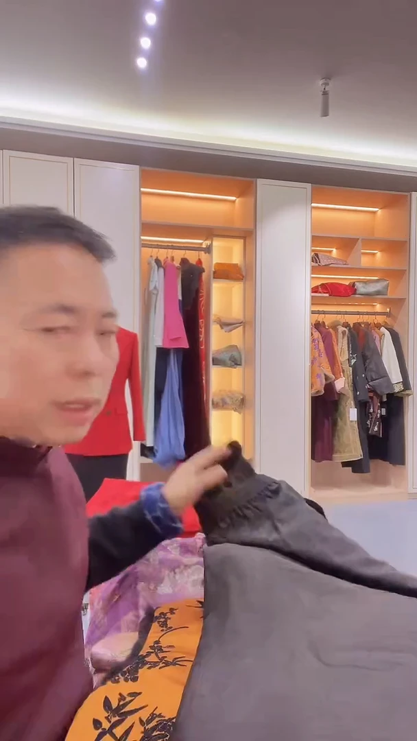 【闪购商品】织绣黑色中式香云纱裤子