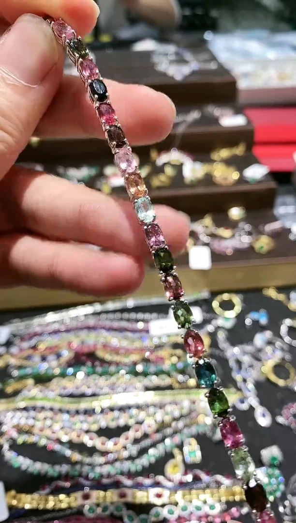 【闪购商品】碧玺手链银S925镶嵌手链