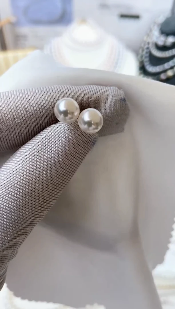 【闪购商品】海水珍珠耳饰18K金镶嵌特选福利6-7mm不退不换