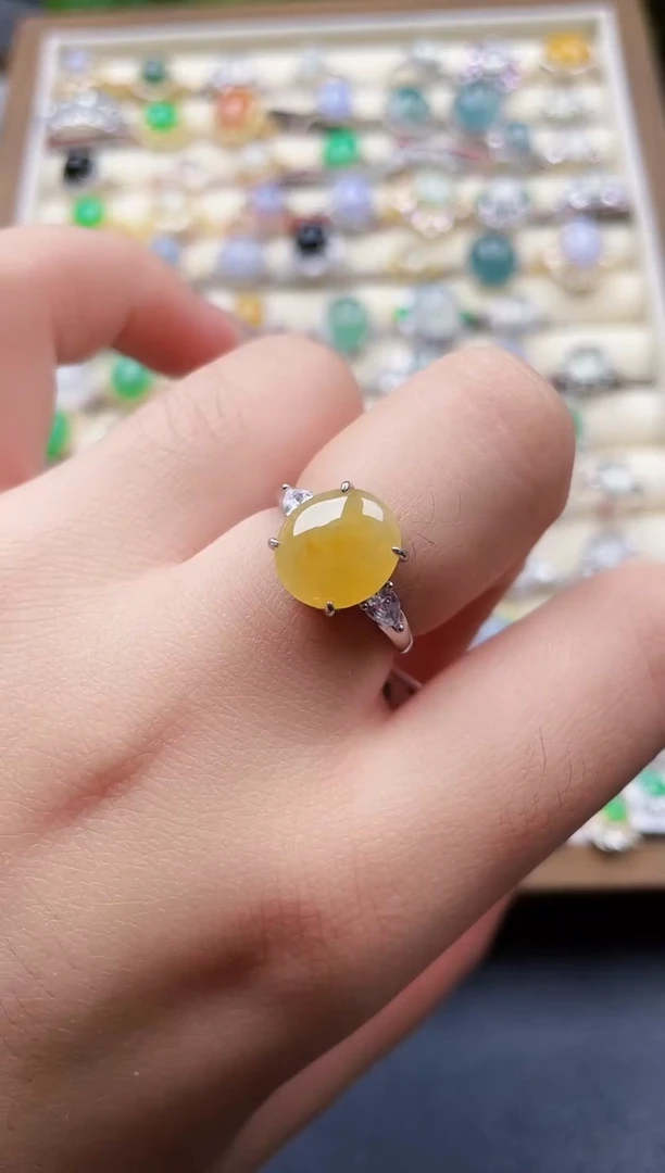 银S925镶嵌戒指翡翠65