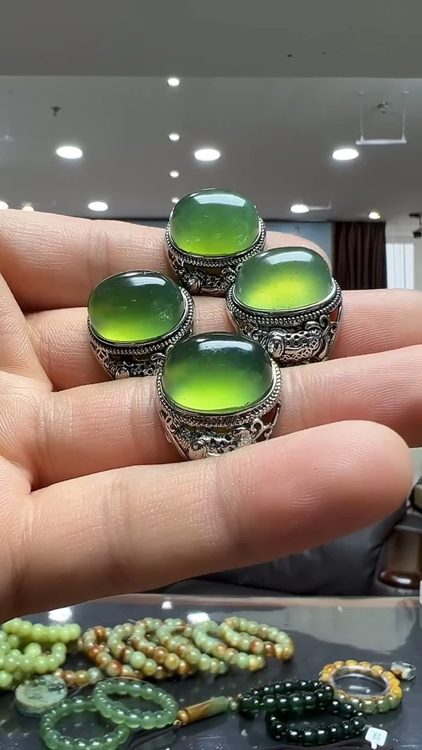 未镶嵌岫玉戒指a622-多样性发货其中发一