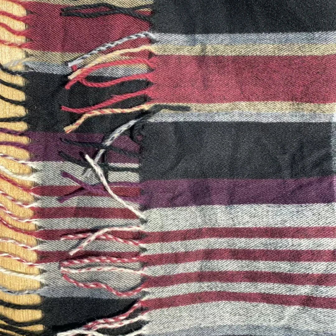 A167秋冬羊绒混纺格子围巾女保暖百搭防寒加厚围脖