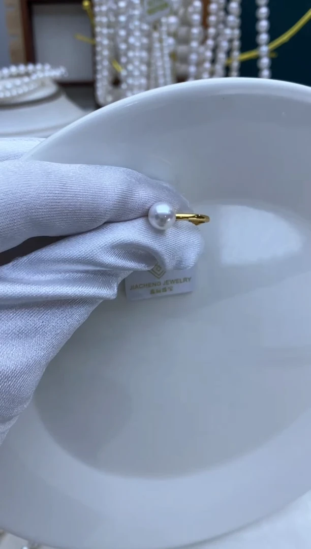 【闪购商品】淡水珍珠戒指银S925镶嵌7-8