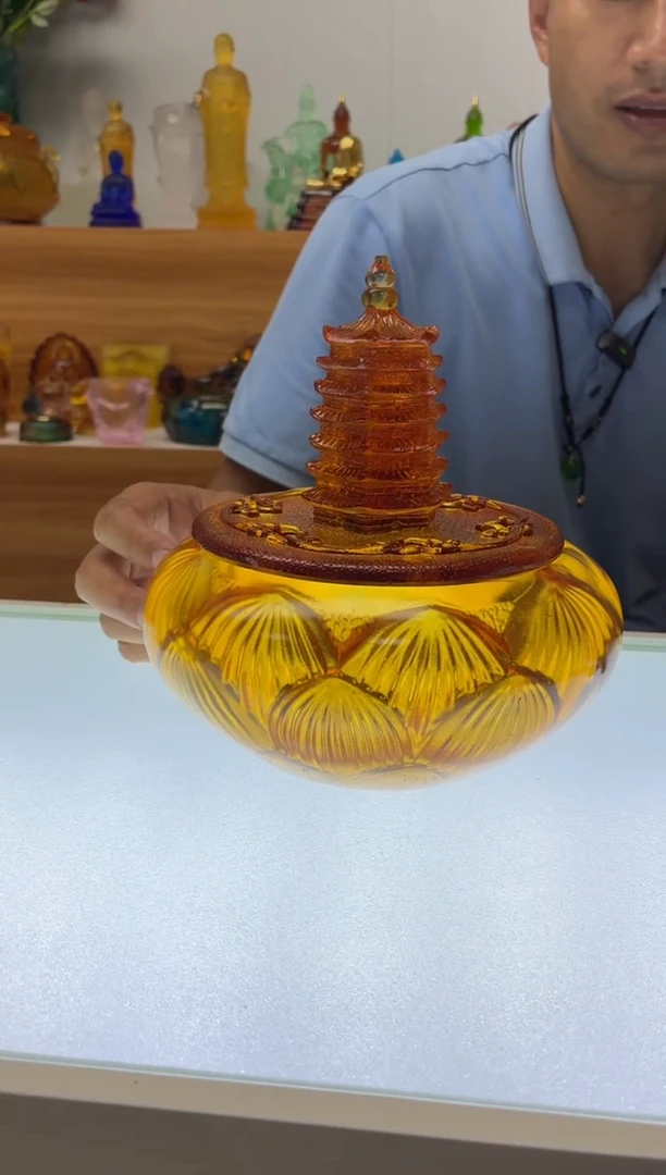 琉璃手工艺品文昌塔莲花香炉