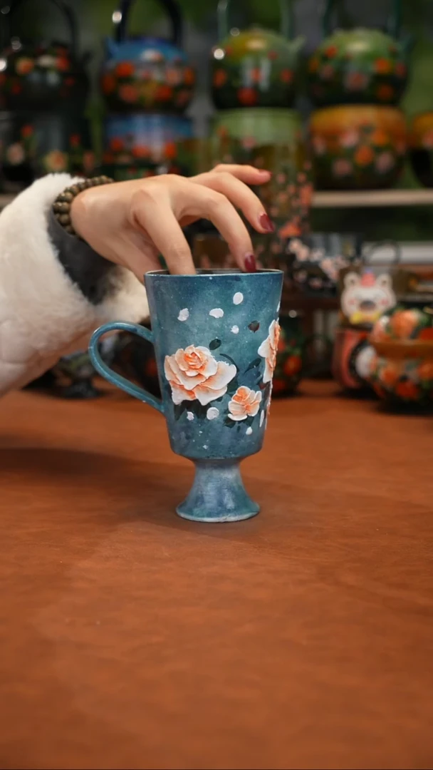 紫砂油画手绘釉下彩