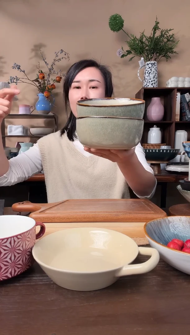 5.5英寸窑变碗2只微瑕