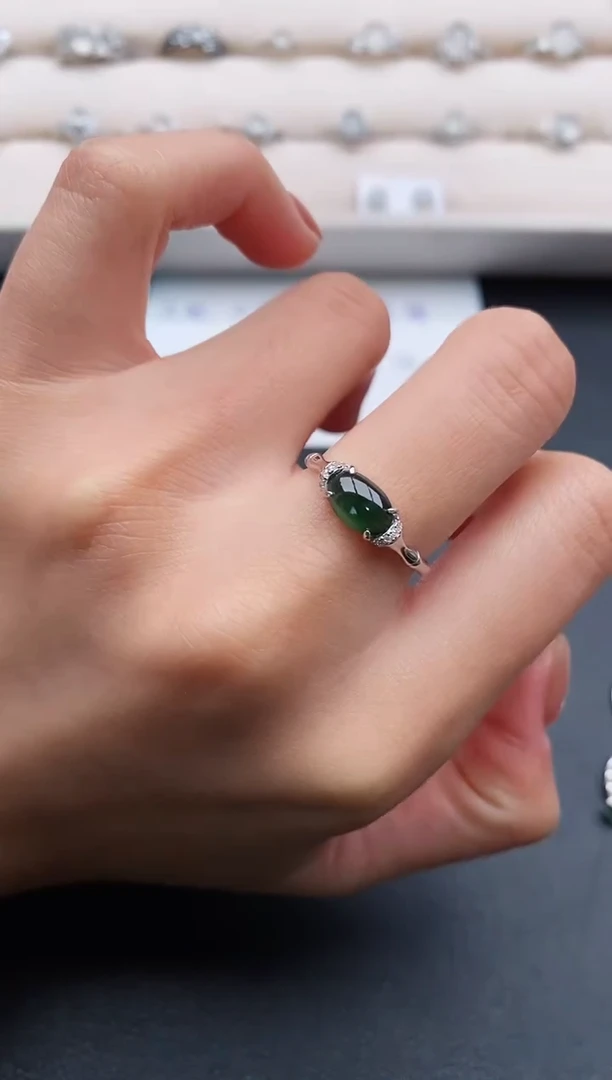 银S925镶嵌戒指翡翠111111111+1
