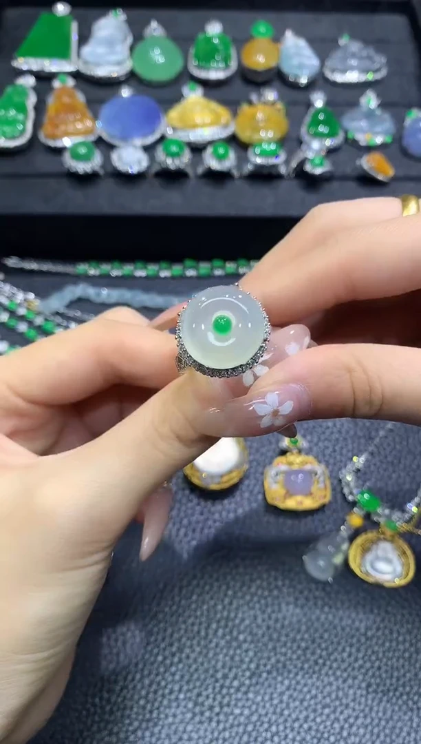 未镶嵌戒指翡翠1不含链随机发货1件