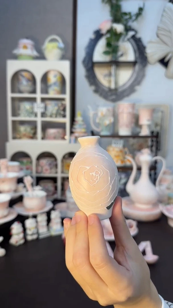 意陶创意设计款陶瓷玫瑰粉冰箱贴