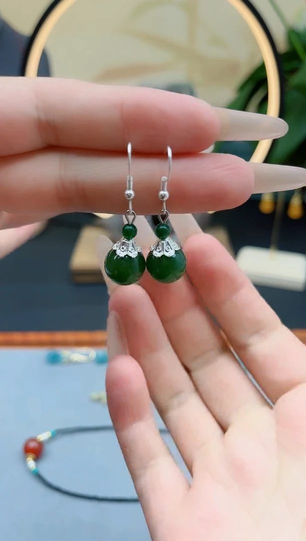 玛瑙/玉髓耳饰银S925镶嵌682