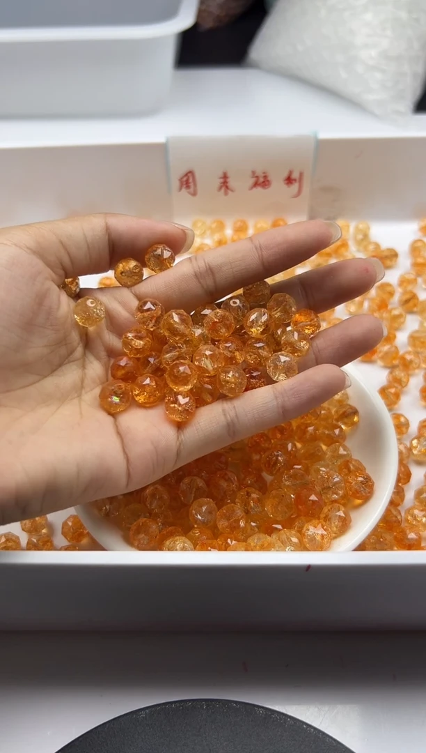 颈饰未镶嵌水晶w1800金橙阿赛切面10mm*10颗