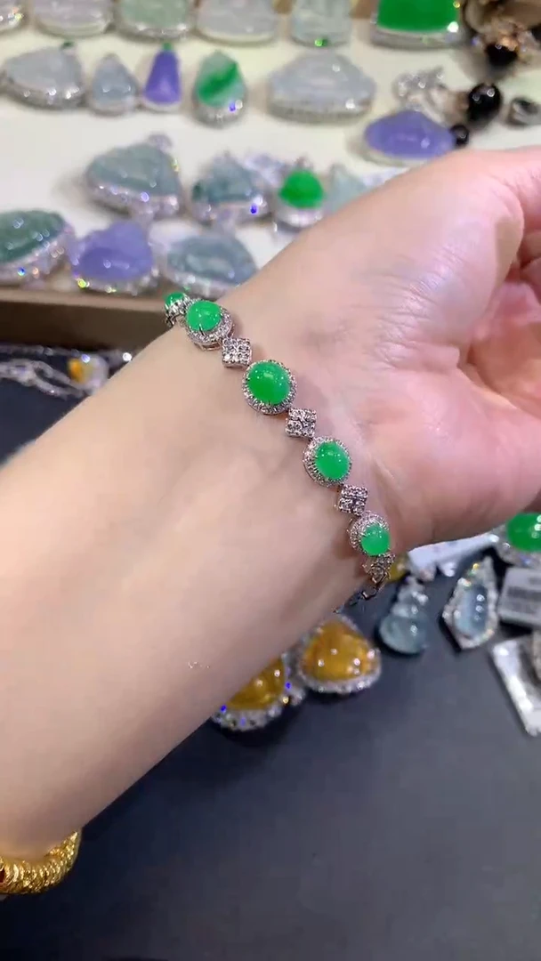 18K金镶嵌手链翡翠94-手链