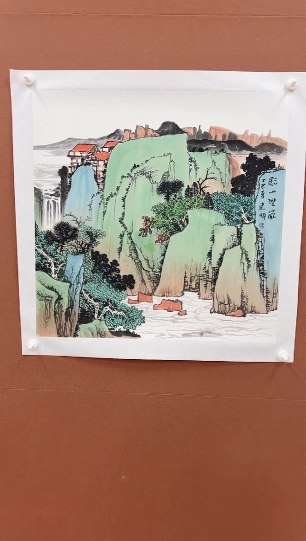 国画童建明四尺斗方山水