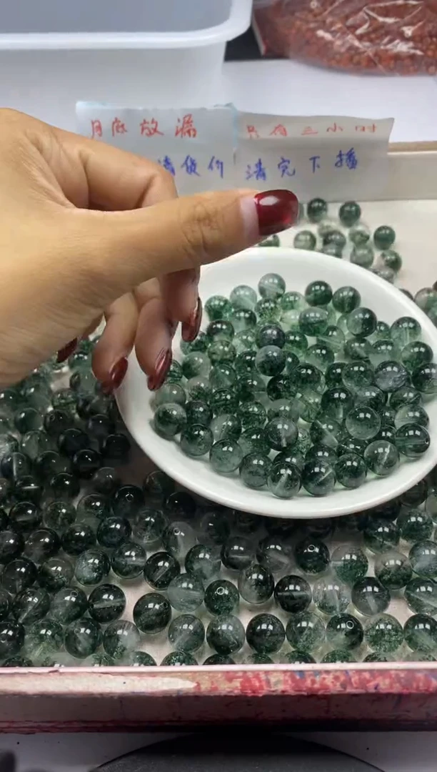 【闪购商品】水晶颈饰未镶嵌w137绿幽灵烤色10mm*10颗