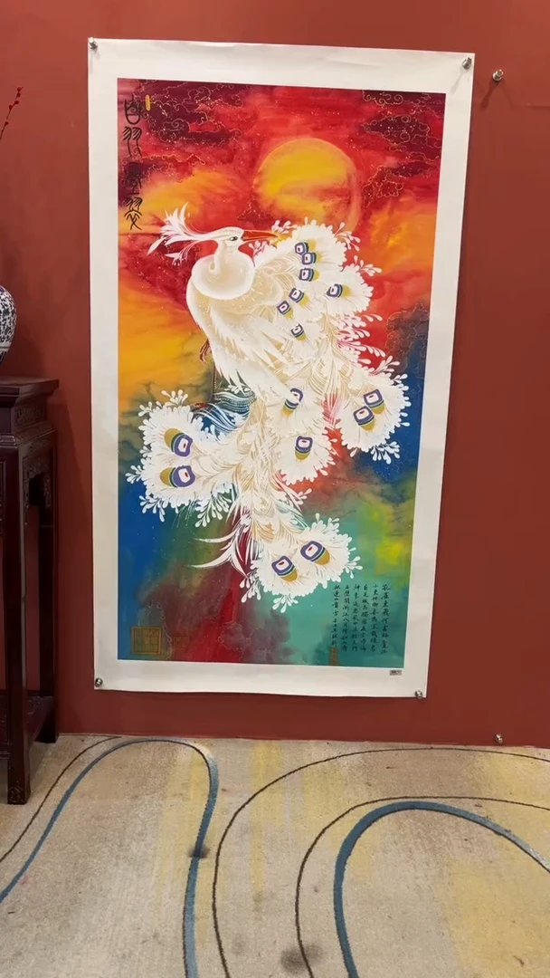 国画谢瑞新老师作品 孔雀