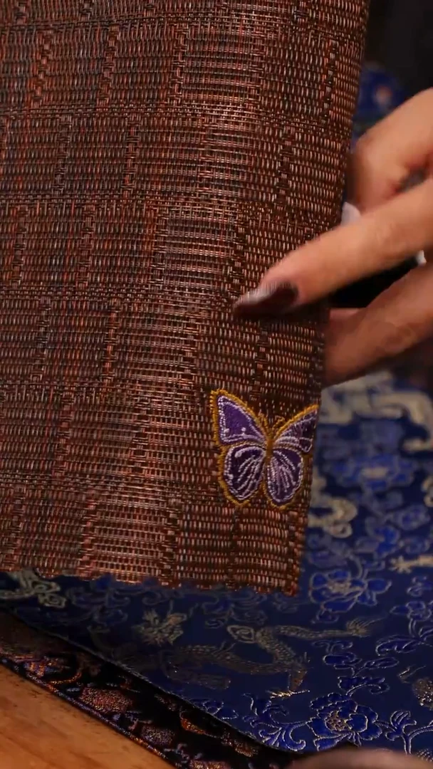 【闪购商品】藤编刺绣蝴蝶茶席30X45