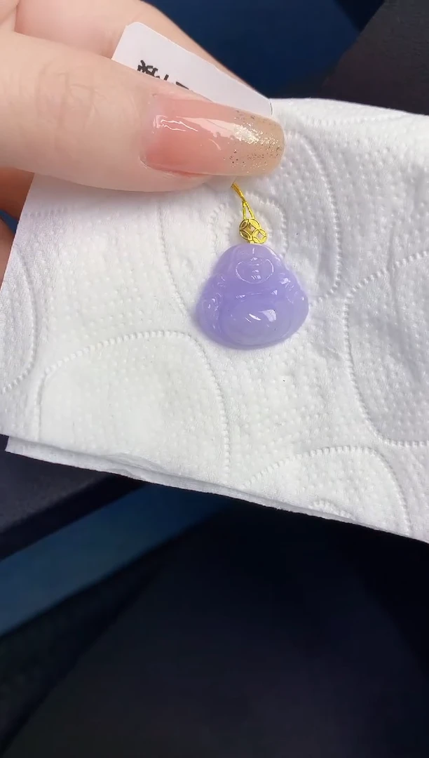 颈饰18K金镶嵌翡翠缅甸天然翡翠A货