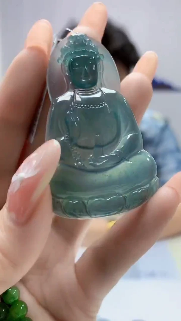 【闪购商品】定制翡翠未镶嵌4688DD-毛货141观音赠珠链