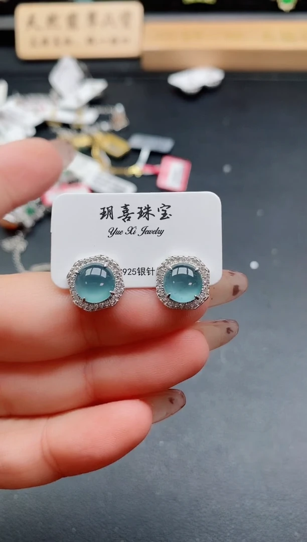 银S925镶嵌戒指翡翠1