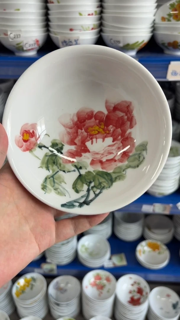 瓷片景德镇高温陶瓷食品级手绘釉中彩-壮壮碗
