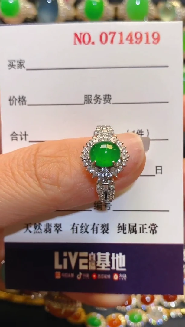 银S925镶嵌翡翠耳饰天然