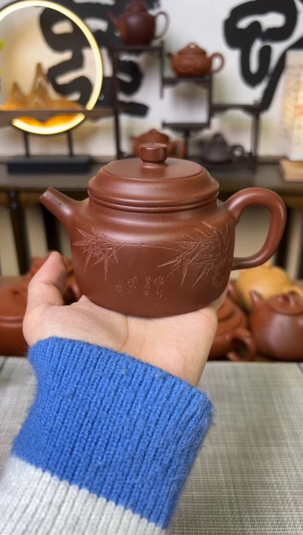 【闪购商品】紫泥茶壶德钟壶刻绘240CC