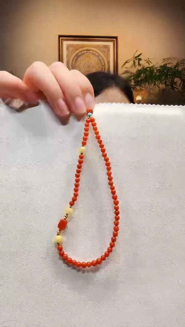 颈饰未镶嵌南红玛瑙手机链