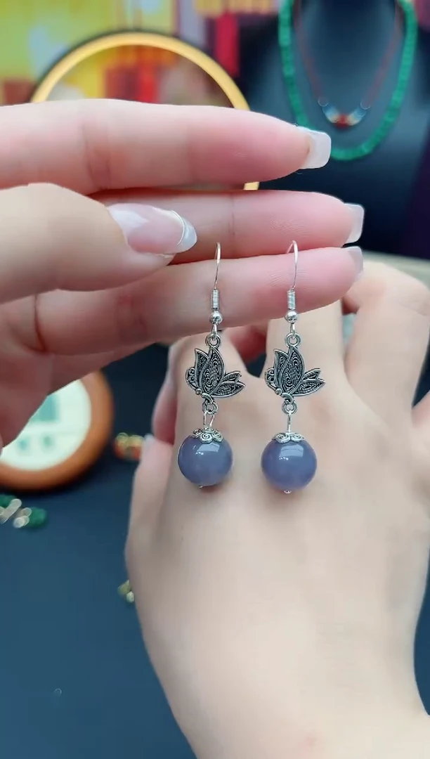 玛瑙/玉髓耳饰银S925镶嵌231000