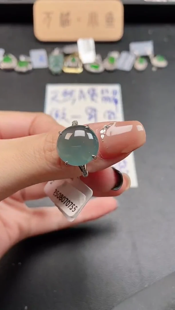 银S925镶嵌戒指翡翠5111