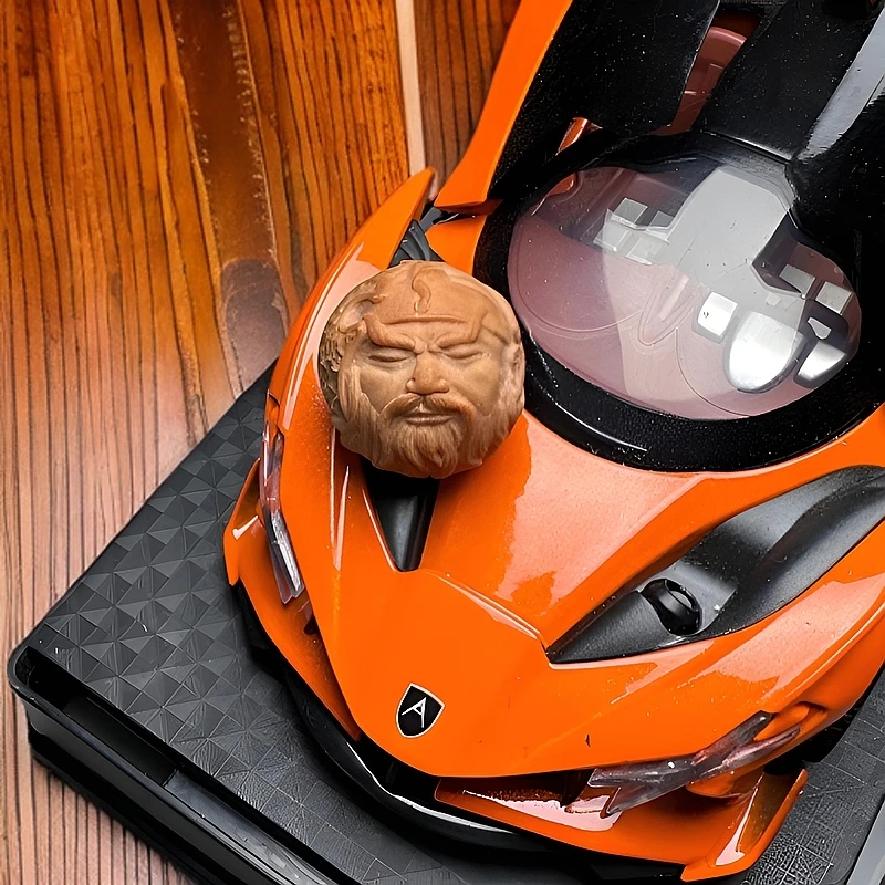 「关羽二爷」尺寸17-18.5mm精工猴头核桃雕刻 孔道镶嵌 猴头配饰