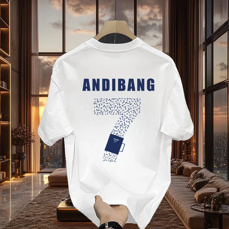 重磅棉印花短袖T恤青年男女款夏季欧美潮牌透气凉感宽松圆领上衣