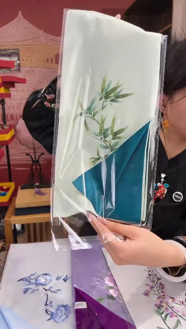 【闪购商品】刺绣苏绣100桑蚕丝丝巾