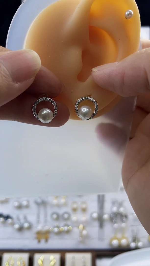 合金耳饰淡水珍珠48