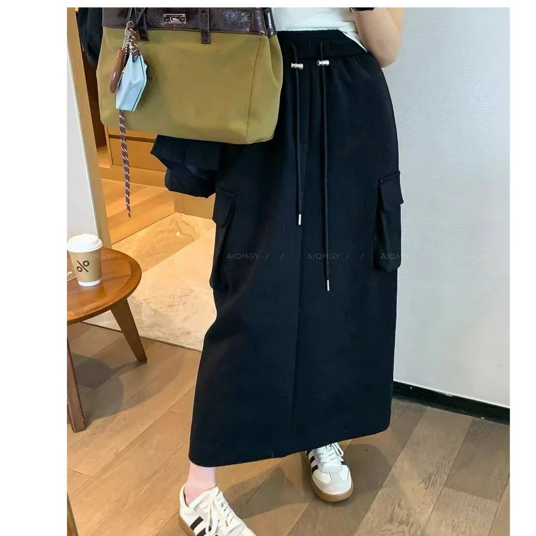 9680小众工装牛仔半身裙