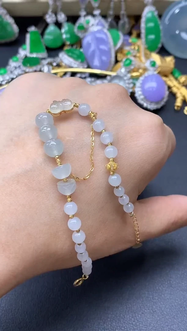 18K金镶嵌手链翡翠245-中国好珍宝