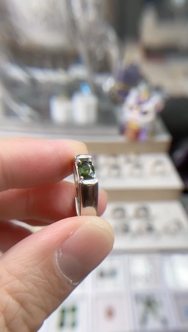 碧玺戒指银S925镶嵌活口戒圈拍下备注身高体重