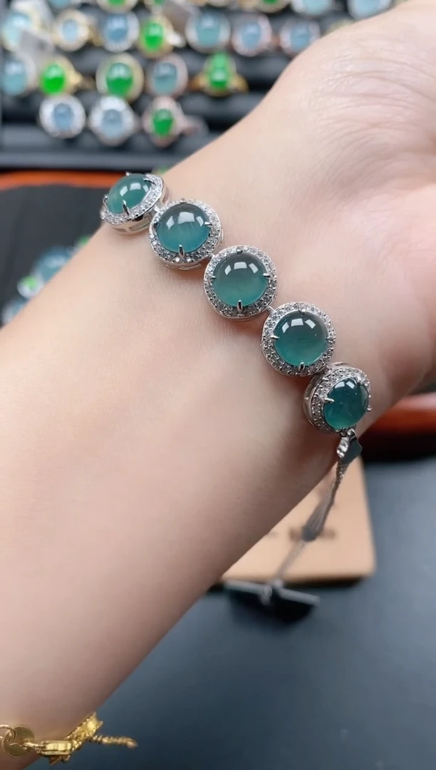 银S925镶嵌戒指翡翠1