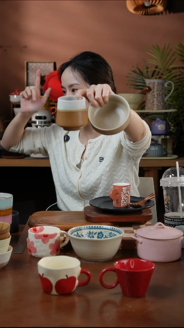 瓷片小碗+手握杯 2件套 微瑕 凑满20发货