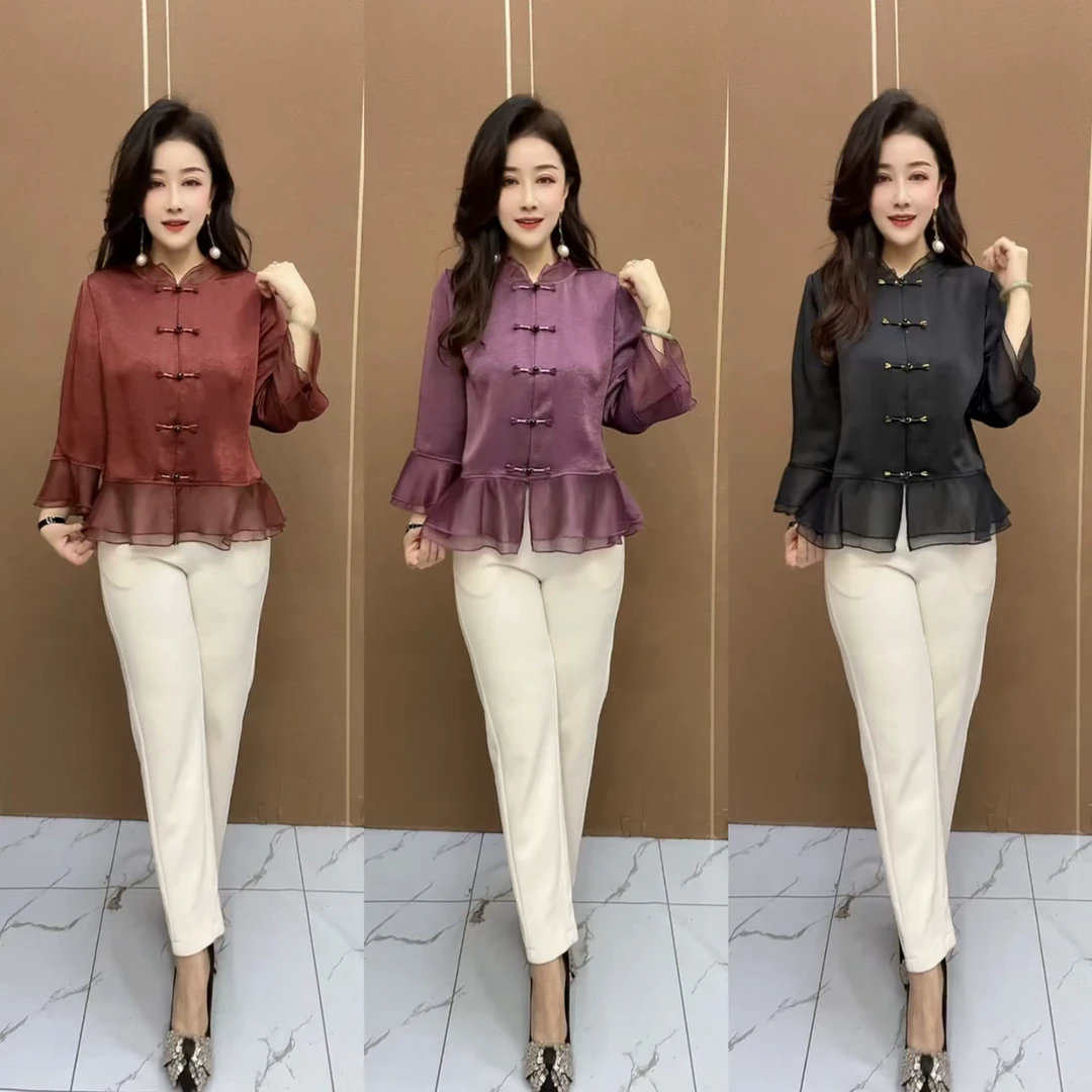 新款盘扣蕾丝拼接开衫